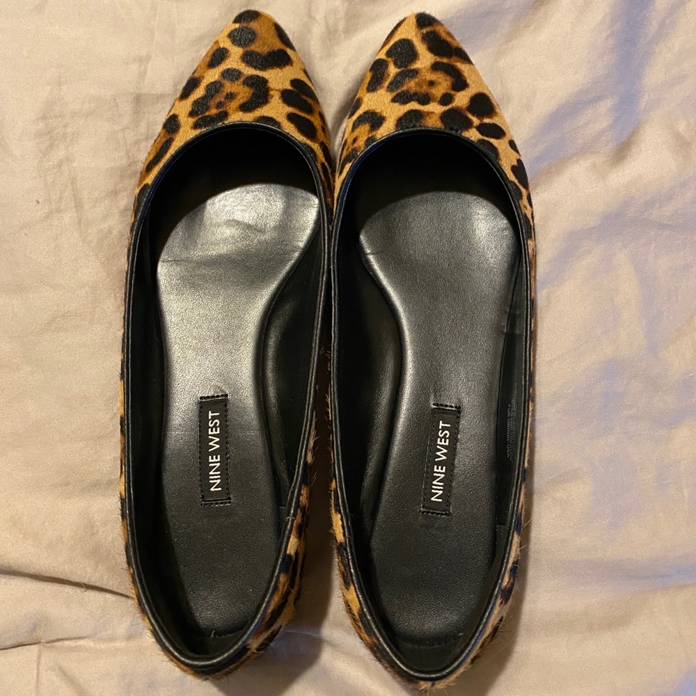 Nine West leopard print flats. 9.5